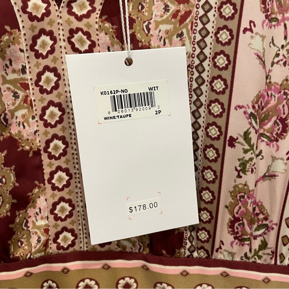 Gal Meets Glam Nwt Liza Print Charmeuse Dress 2P - Picture 8 of 13